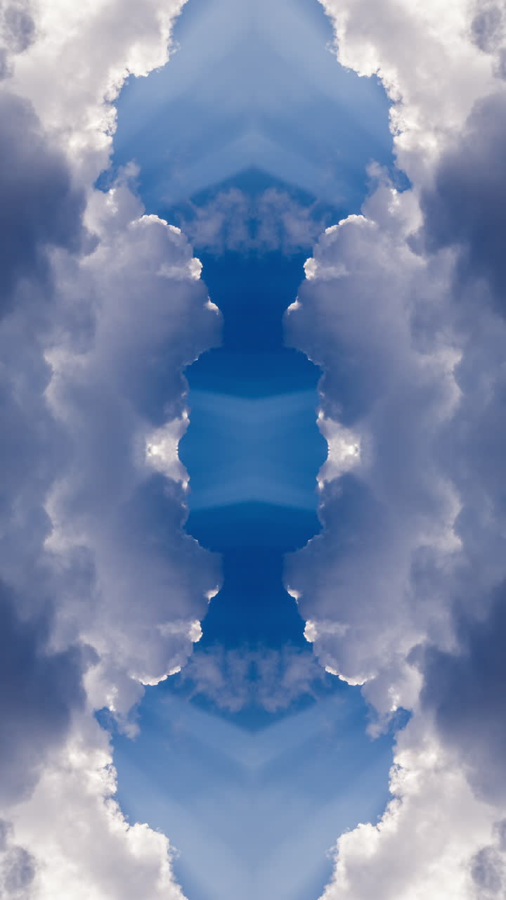 passing clouds in sky in vertical