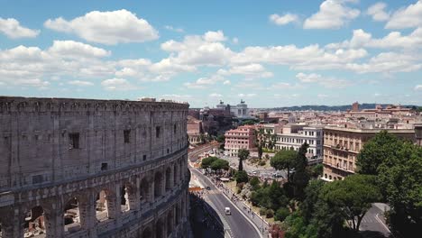 rome, italy. aerial view on the coliseum
