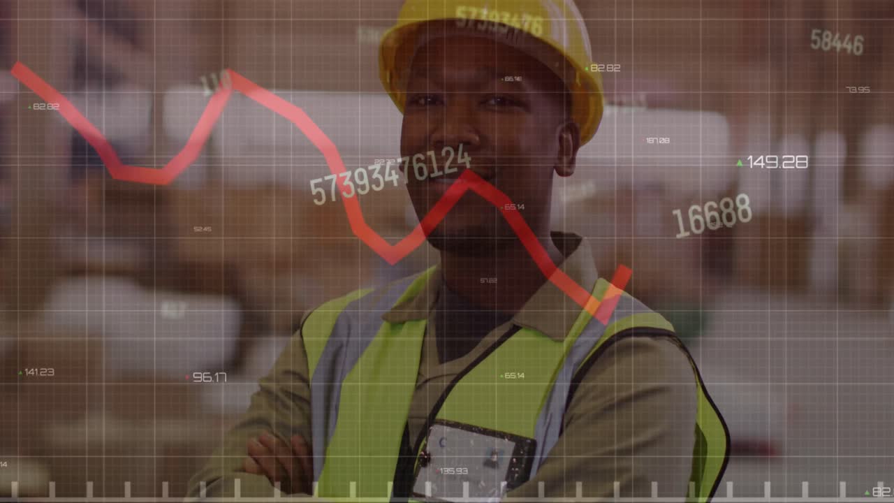 animación de estadísticas y procesamiento de datos sobre mujeres afroamericanas que trabajan en almacenes