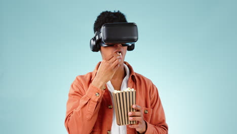 Mann,-Popcorn-Und-Virtuelle-Realität