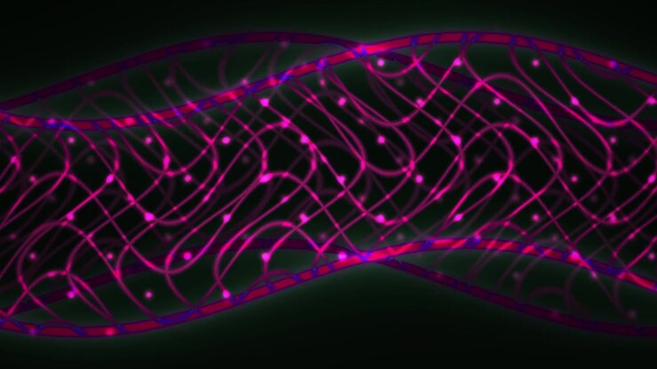 Abstract Glowing Pink Neon Wave Pattern Animation