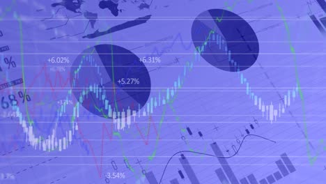 Animation-of-financial-data-processing-over-statistics-recording-in-background