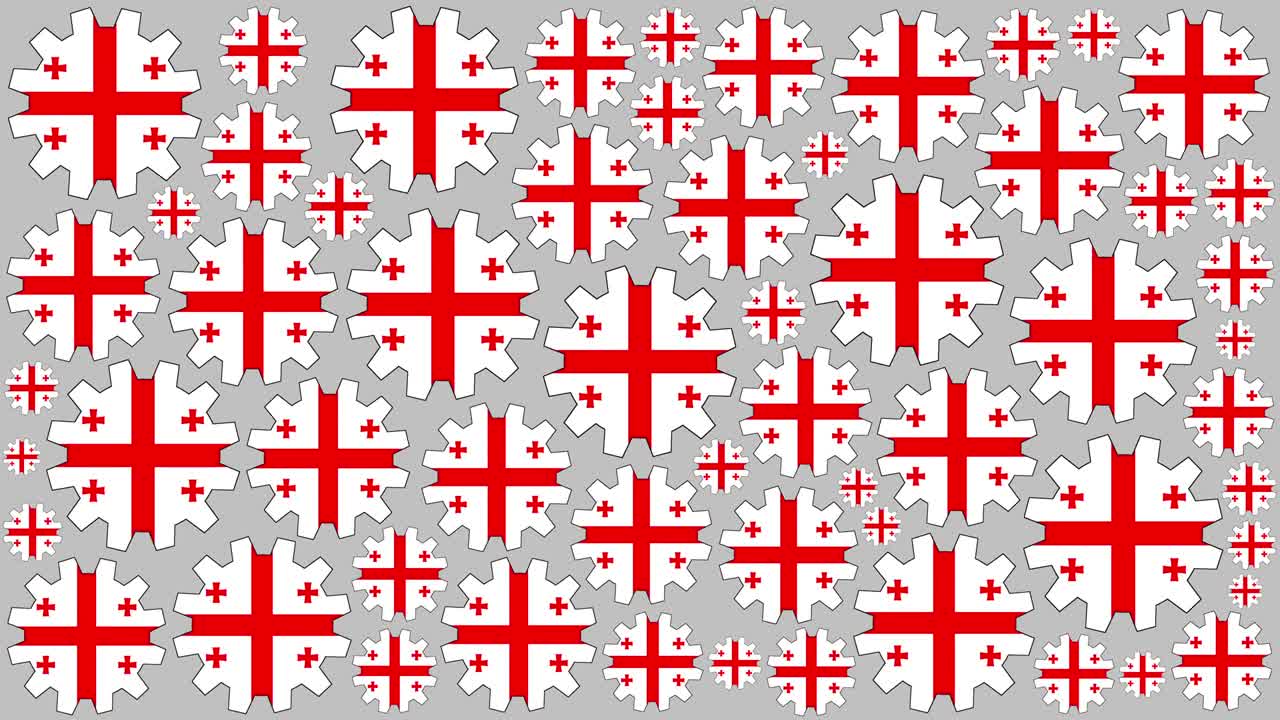 Georgian flag gears spinning background