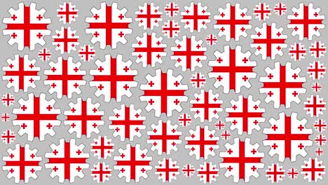 georgian flag gears spinning background