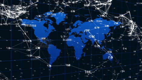 red de conexiones contra el mapa del mundo