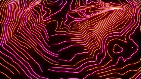 4k abstract digital neon topography.