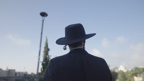 orthodox jewish man in the old city of jerusalem, israel jewish quarter