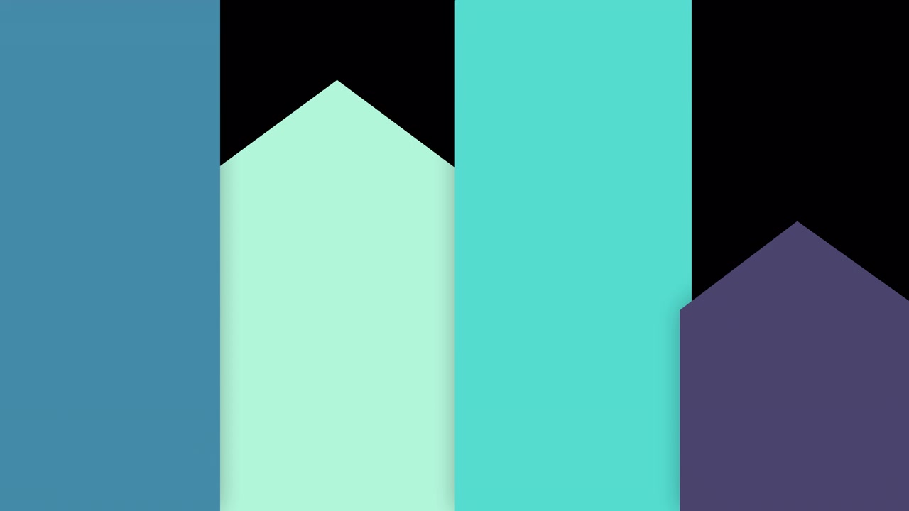Animated Colorful Vertical Bars Moving Downward on Black Background