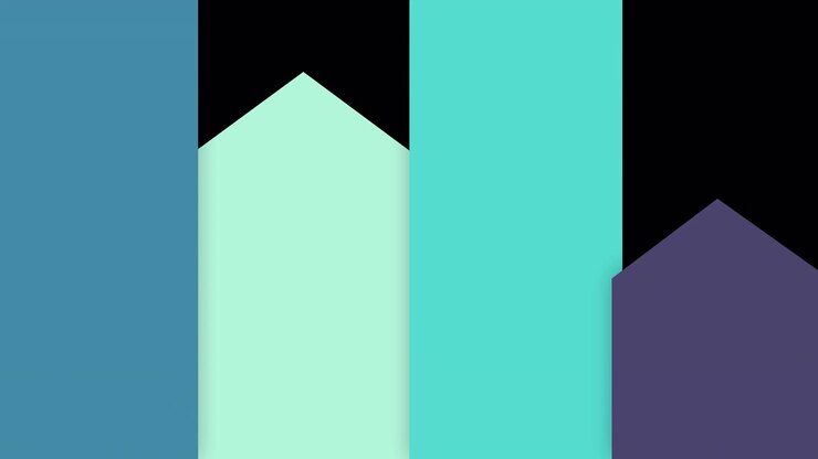 Animated Colorful Vertical Bars Moving Downward on Black Background