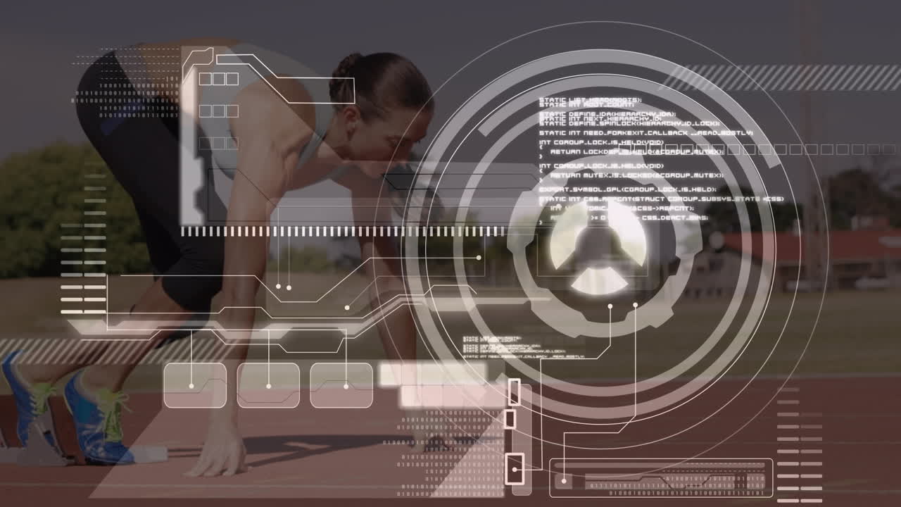 animación de estadísticas y procesamiento de datos sobre corredoras caucásicas
