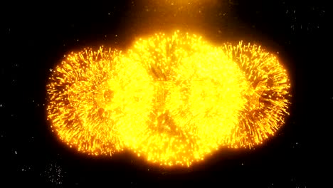 Good Day Text on Firework Display Explosion Particles.