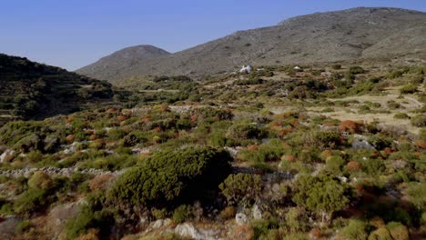 Aerial-View-Coming-Up-To-Church-In-Vroutsi-,-Greece