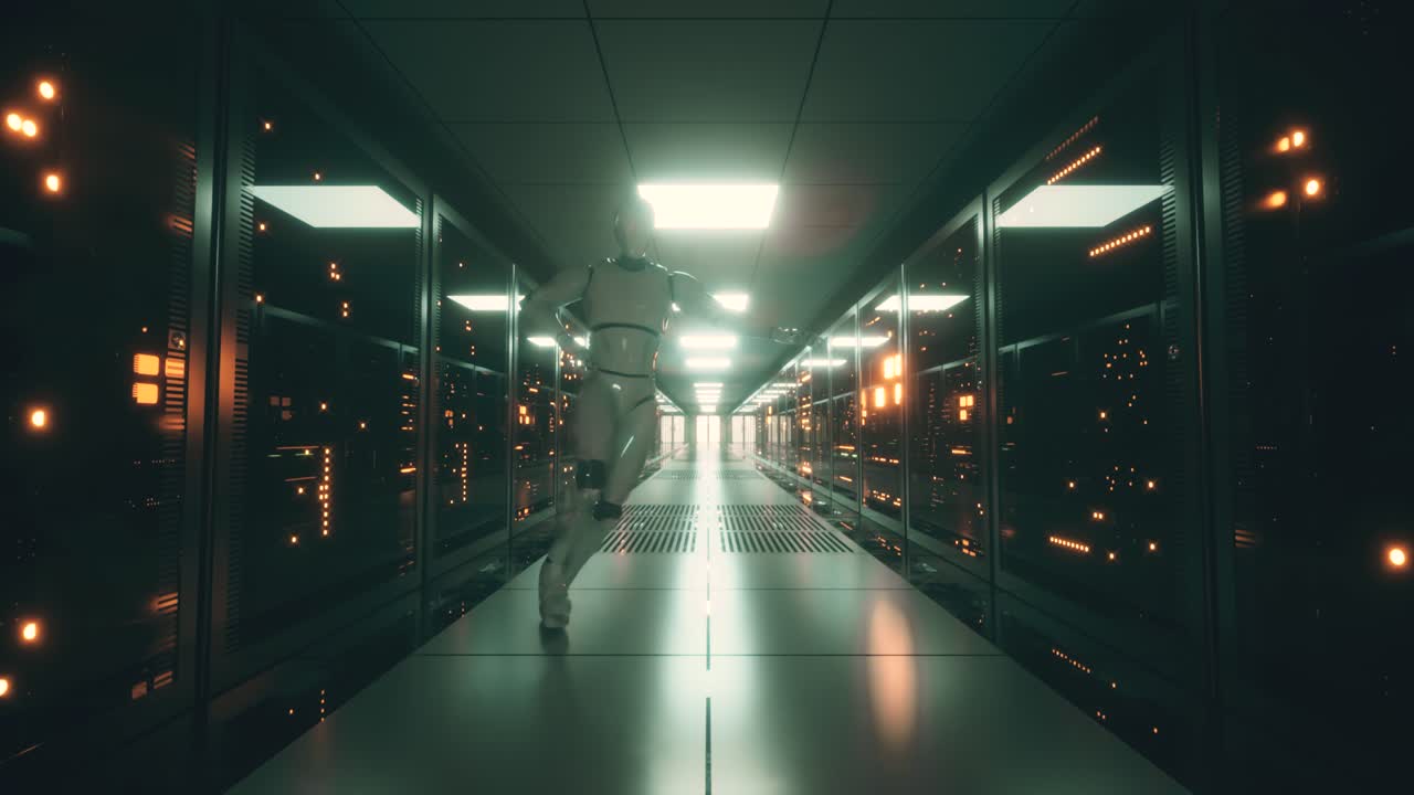 robot en el centro de datos
