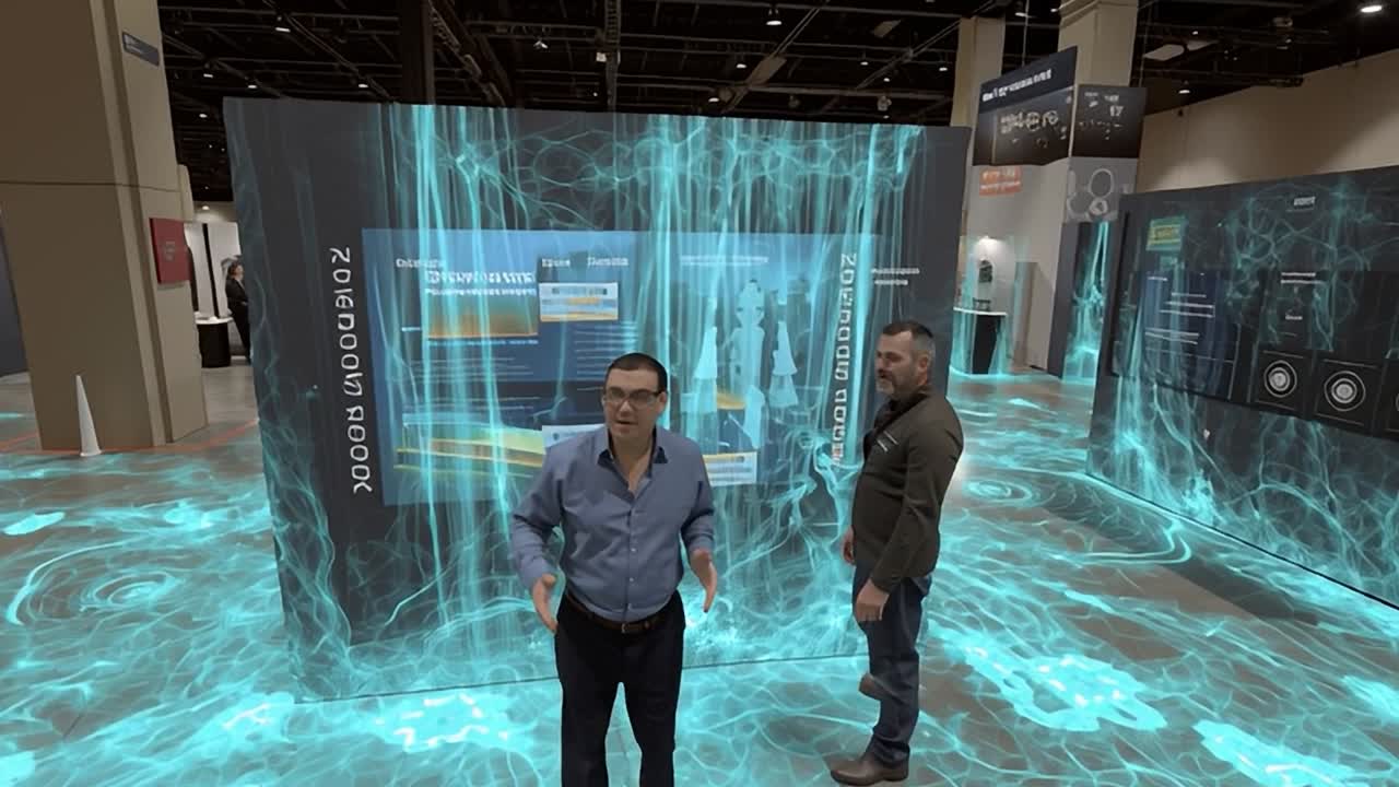Mostra digitale interattiva presenta la tecnologia a un evento congressuale