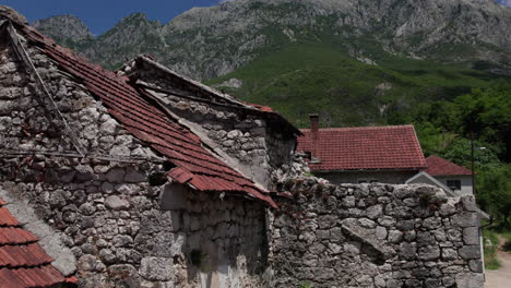 ruins of a stone house in a village in the mountain