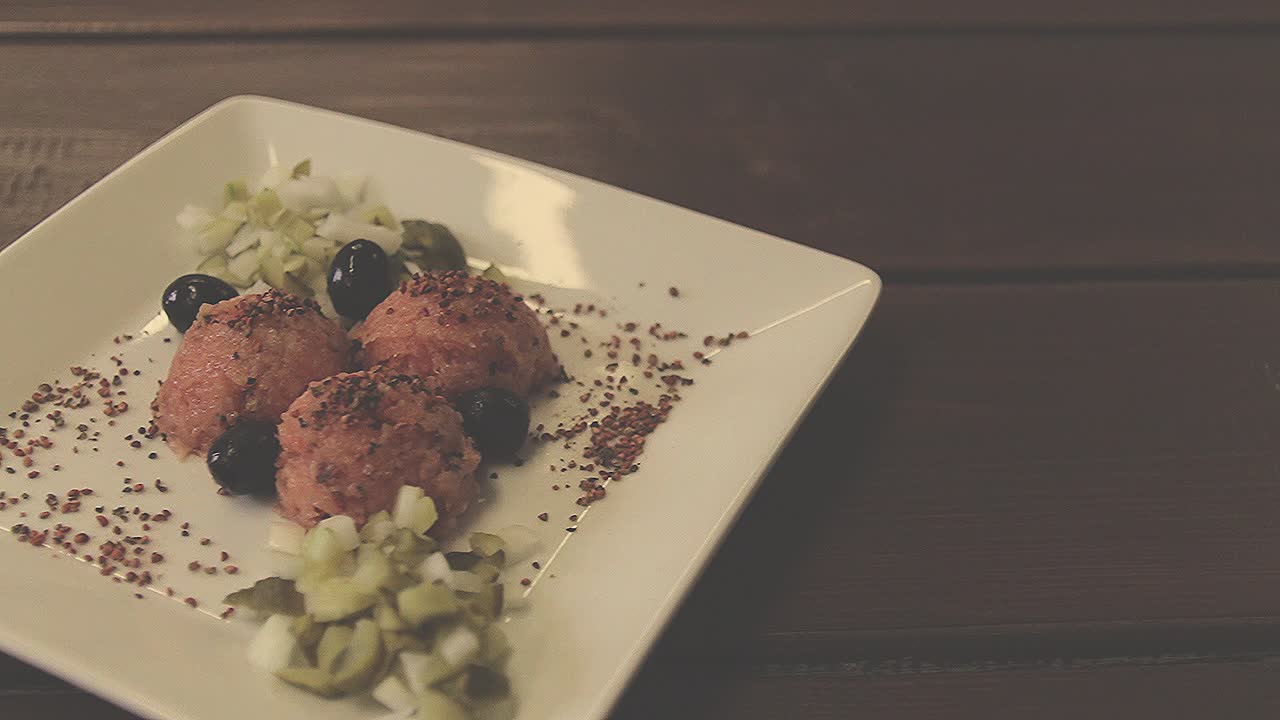 Three elegant fish dishes in a restaurant