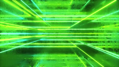líneas brillantes de neón verde túnel abstracto