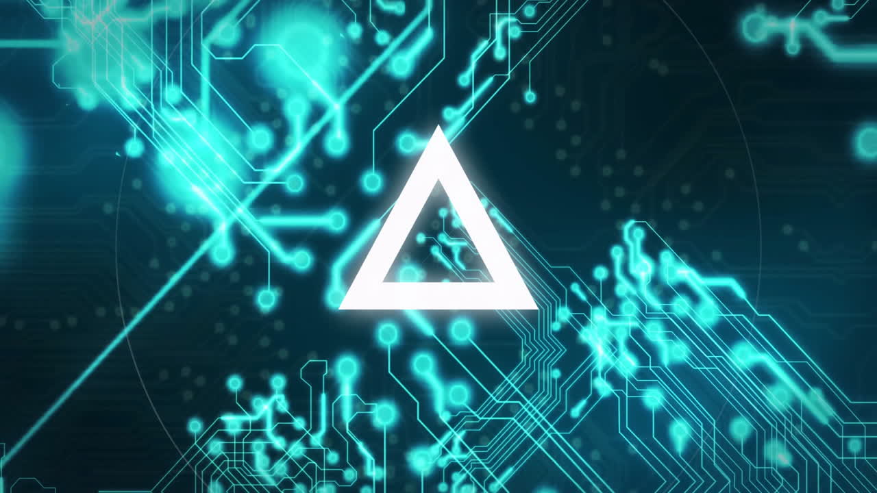 Animation of network of connections over white triangles