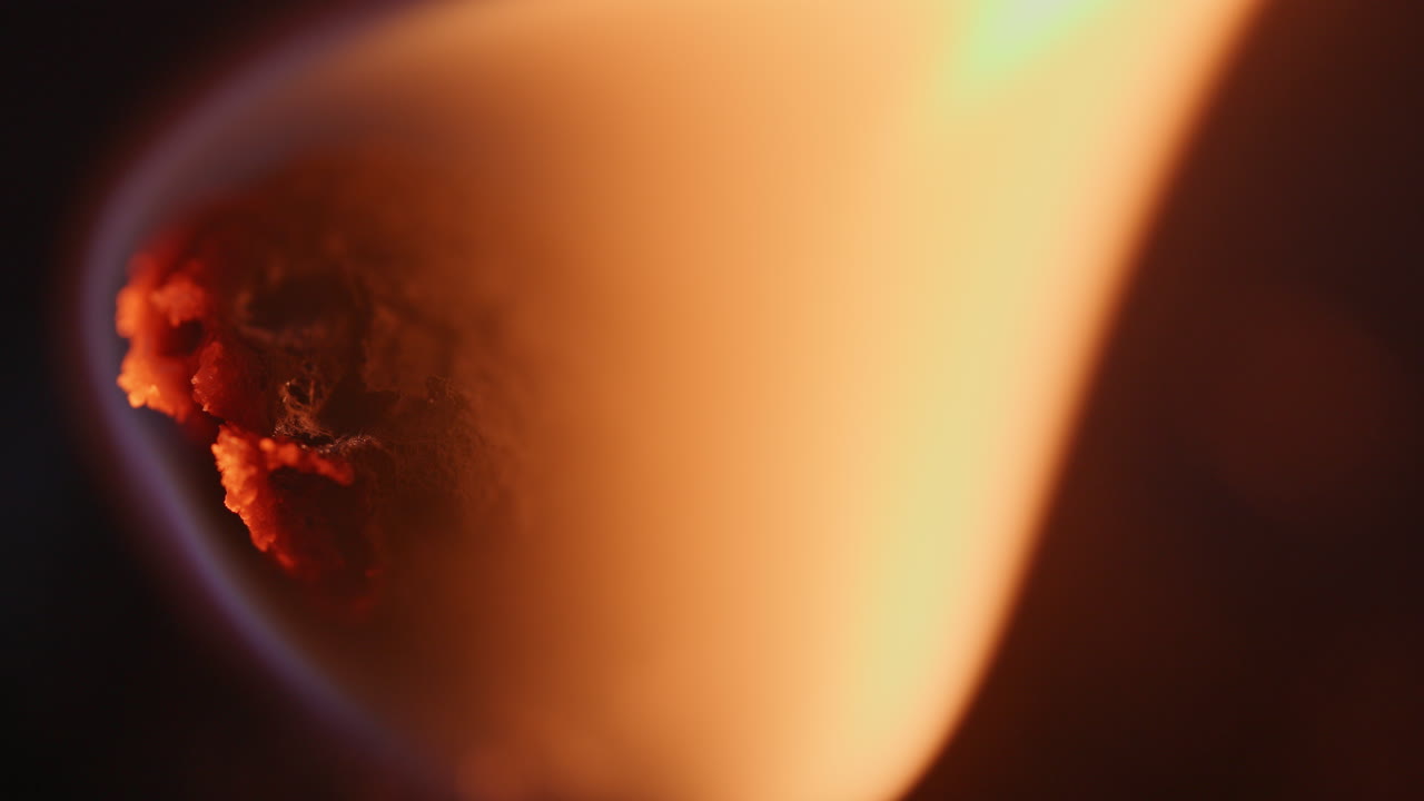 Close-up of a burning match