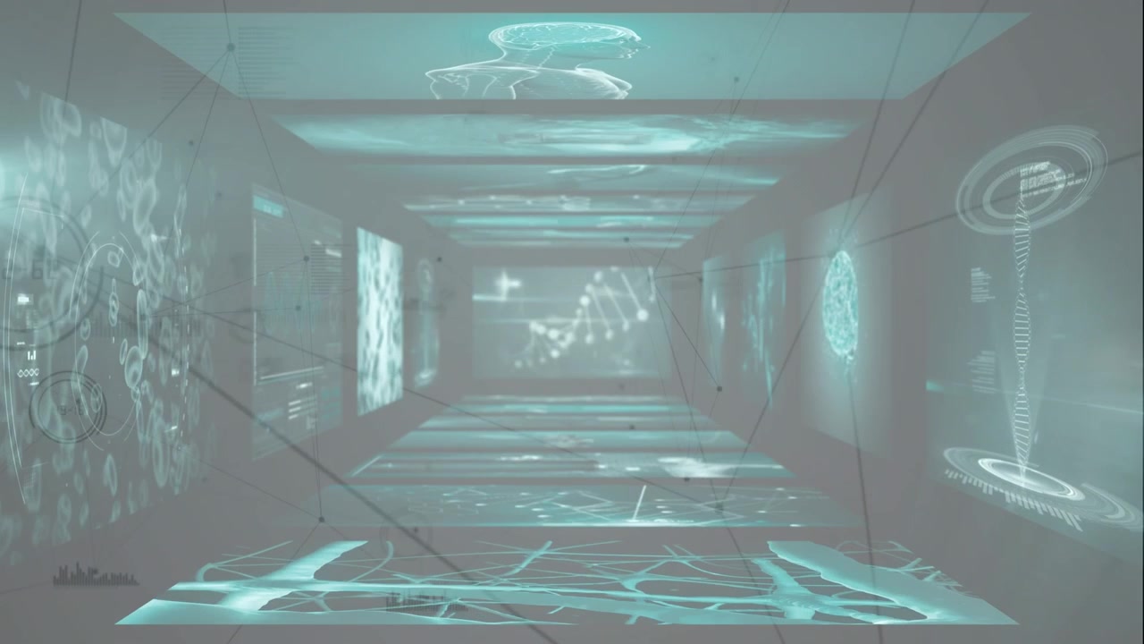 Animazione di una rete di connessioni sull'elaborazione dati