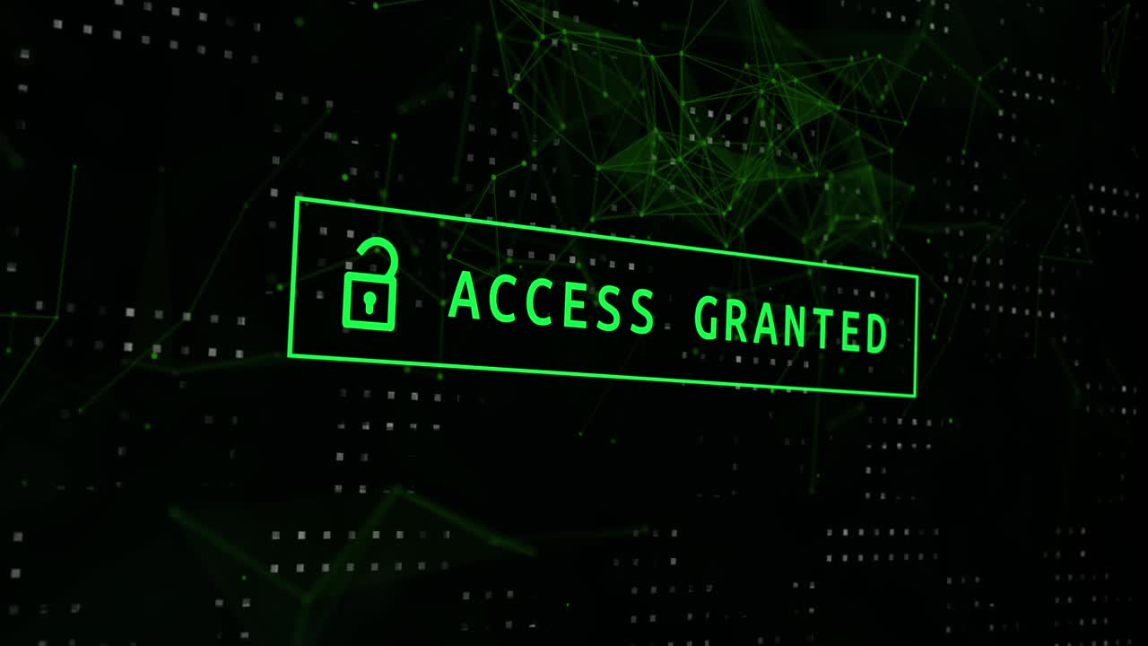 4k entering their password on a computer screen access granted warning message log in to your