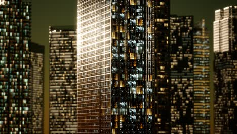 Skyscrapper-in-the-business-quarter-in-the-night