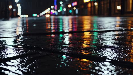 rainy night city street