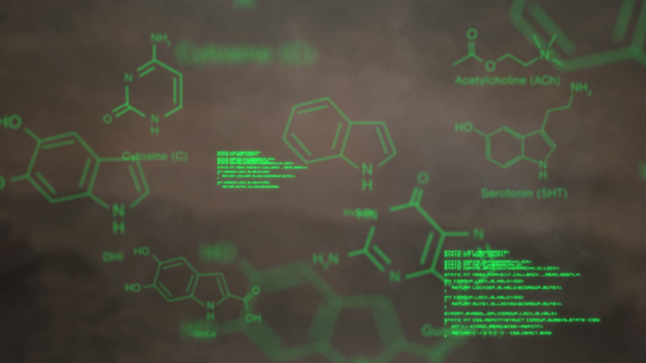 갈색 디지털 배경에 불과 연기를 통해 다양한 데이터 처리의 애니메이션
