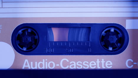 close-up of an audio cassette