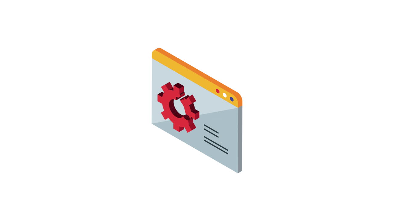 webpage template with gear animation