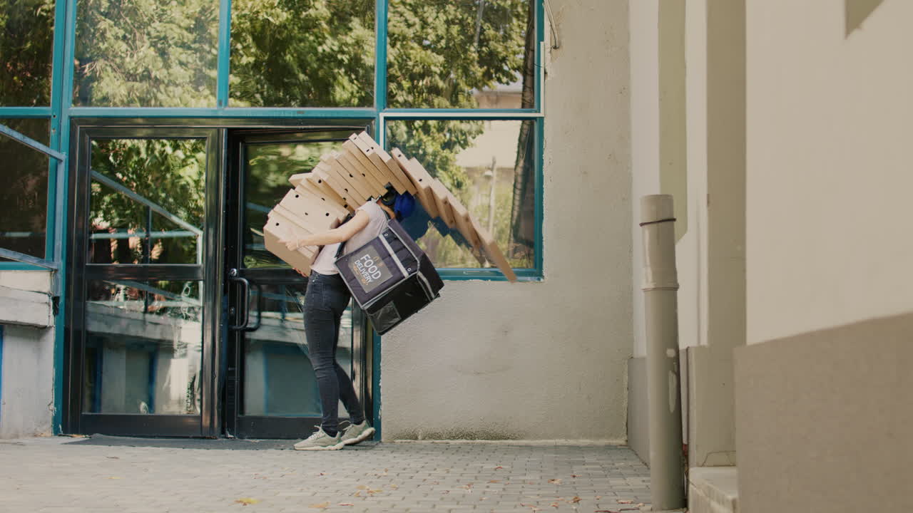 Food delivery with pizza boxes