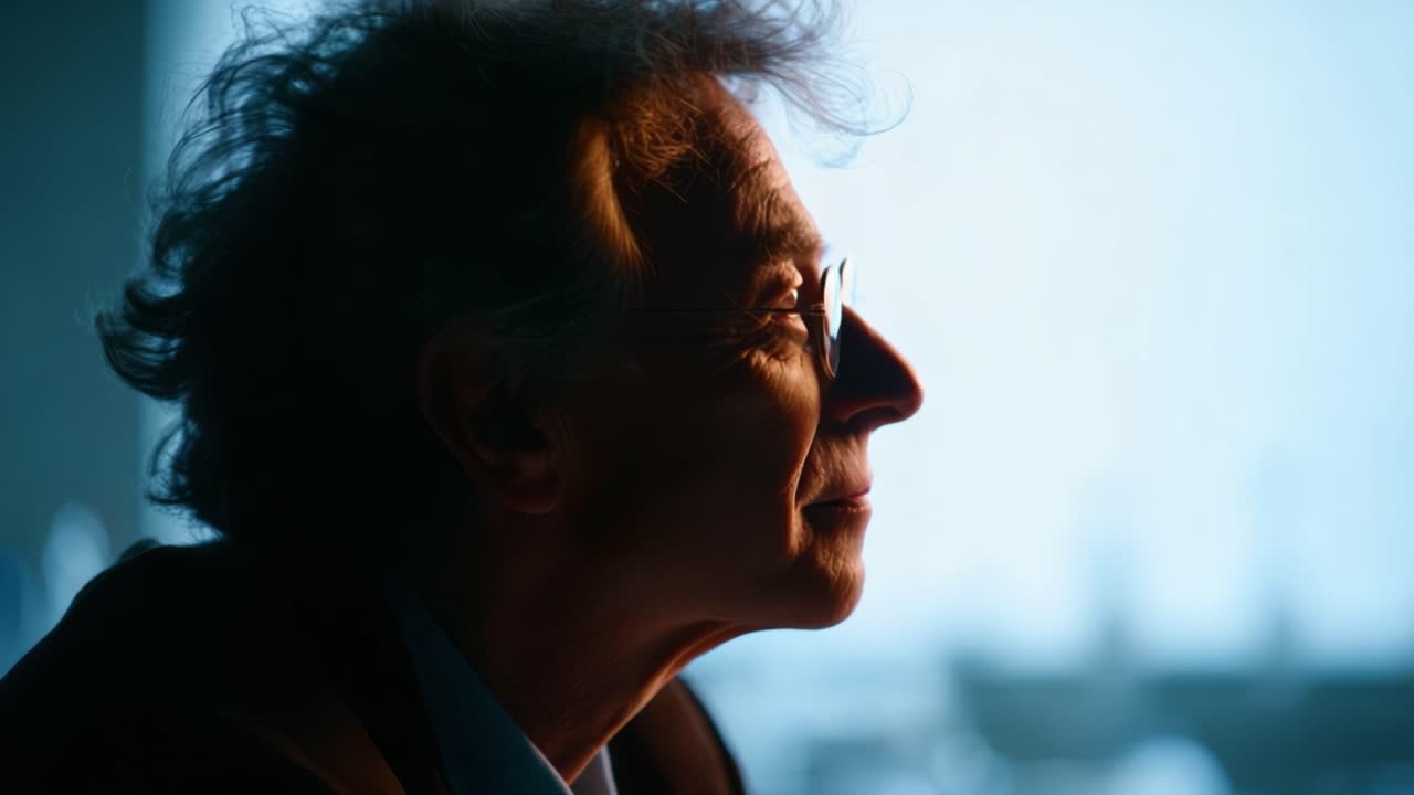 A Thoughtful Profile: Capturing a Moment of Reflection with Soft Lighting and Subtle Expressions Emphasizing the Subject's Contemplative Mood and Profile Silhouette