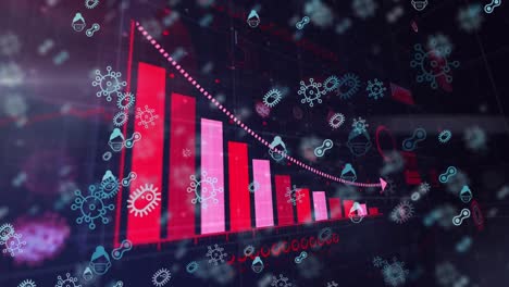 animation of covid 19 cells with statistics recording