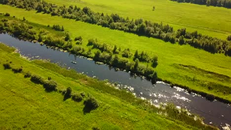 Luftaufnahme-Des-Nationalparks-Theweerribben,-Overijssel,-Niederlande