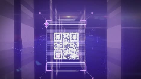 animation of qr code over shapes