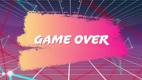 juego sobre pantalla en cuadrícula y fondo rosa y amarillo