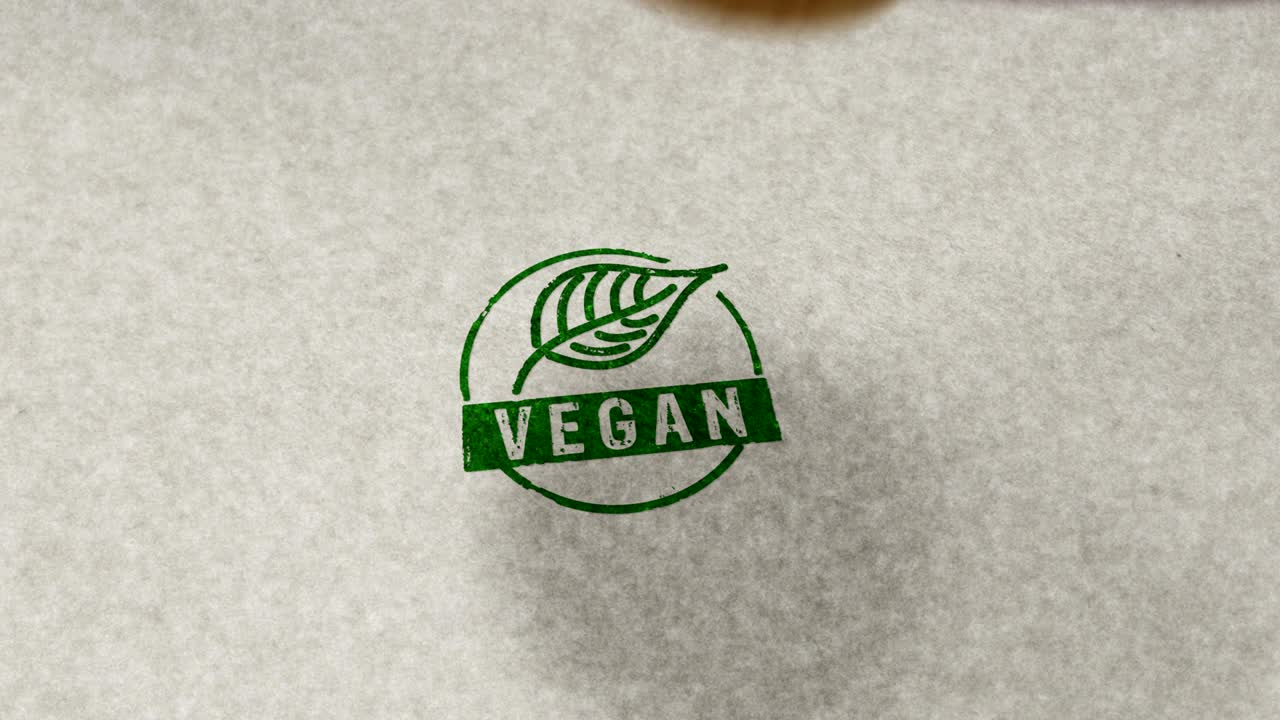 Timbro vegano e animazione in loop di timbratura