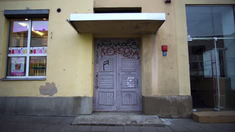 old doorway to the flat building