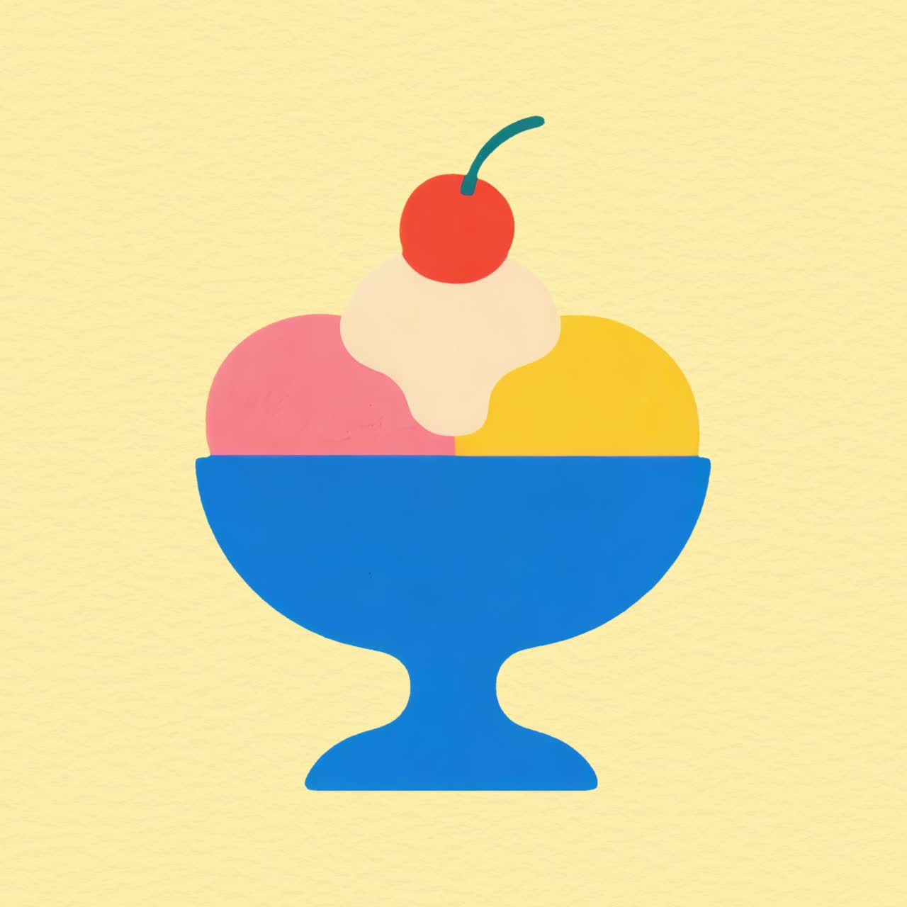 Colorful ice cream illustration animation isolated asset, transparent 4K video, alpha channel