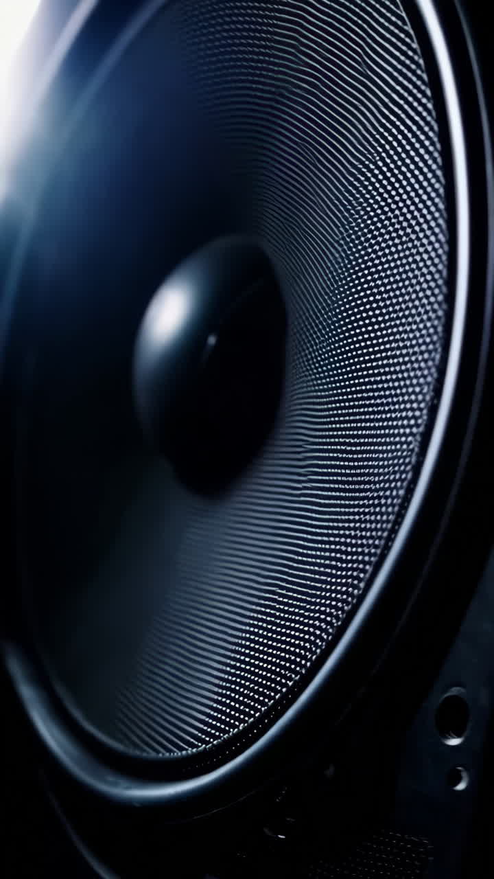 Primer plano de un cono de altavoz