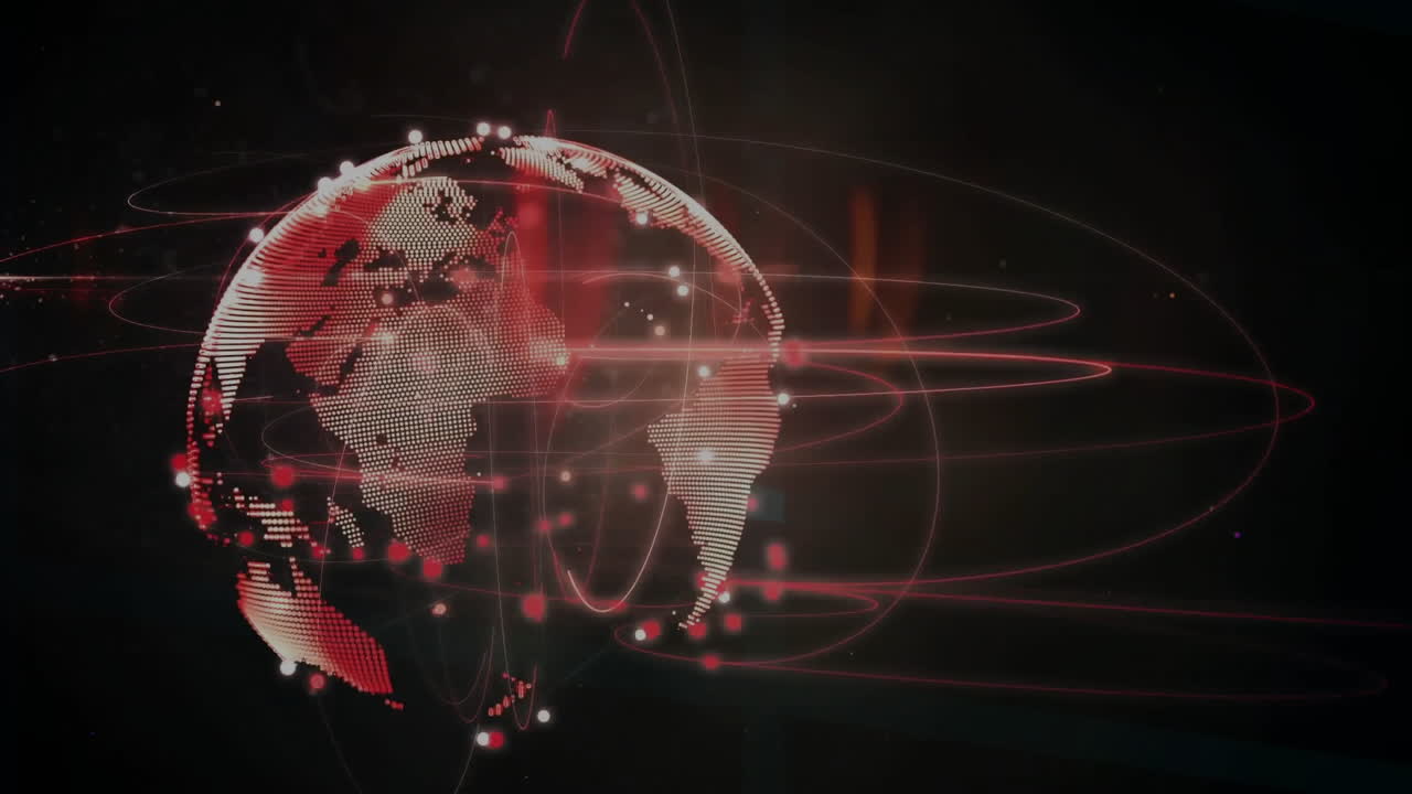 animación de la red de conexiones en todo el mundo sobre un fondo negro