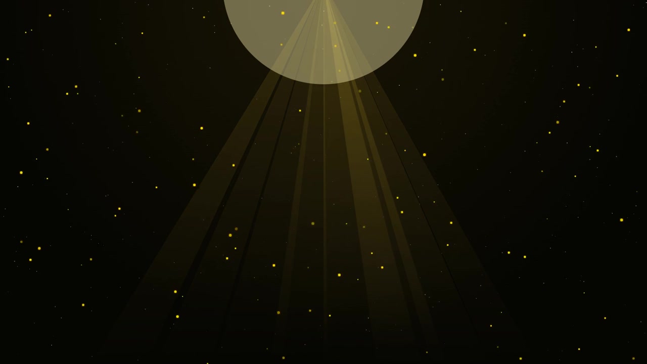 Abstract Golden Light Rays Radiating from a Glowing Sphere
