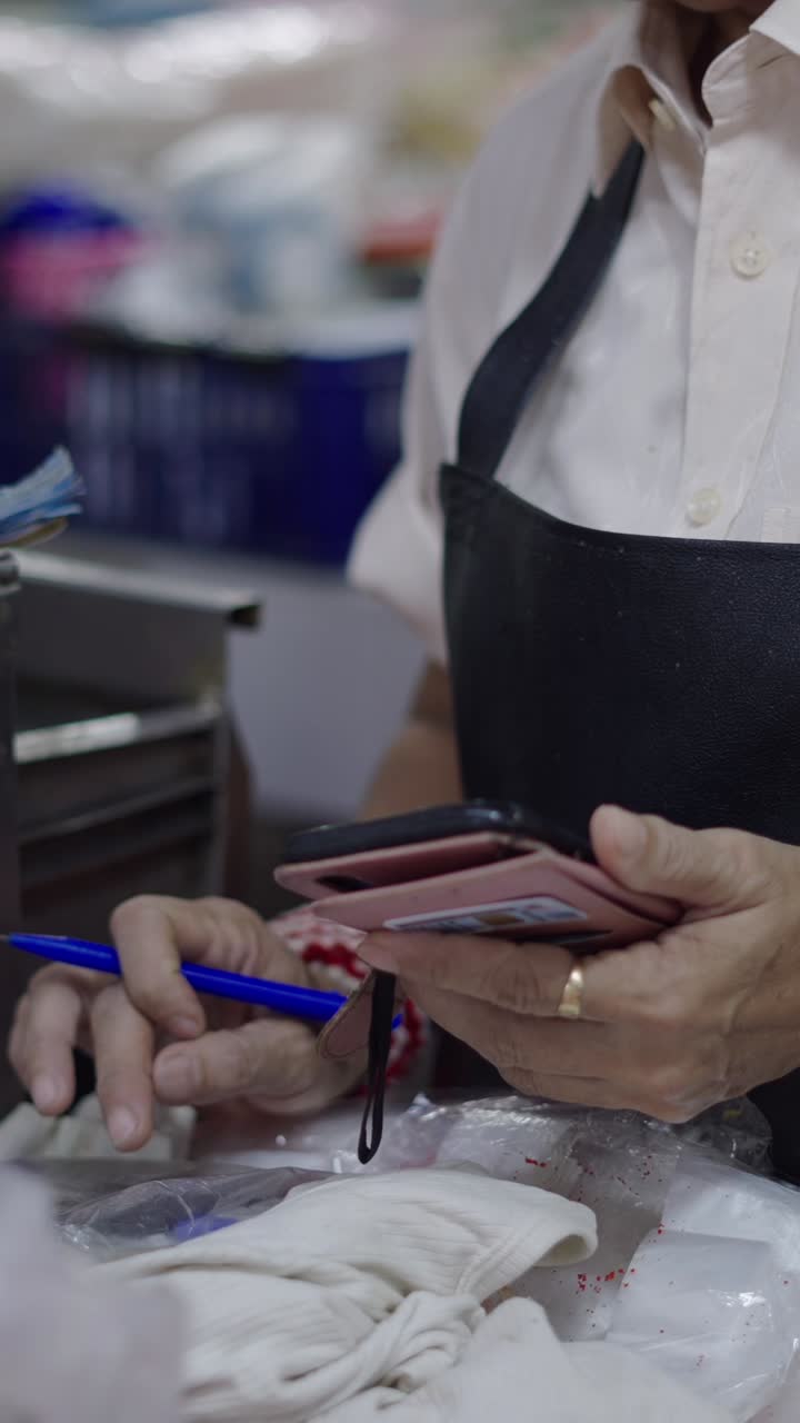 Person making a transaction