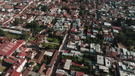town san cristobal de las casas in chiapas, mexico - aerial drone shot