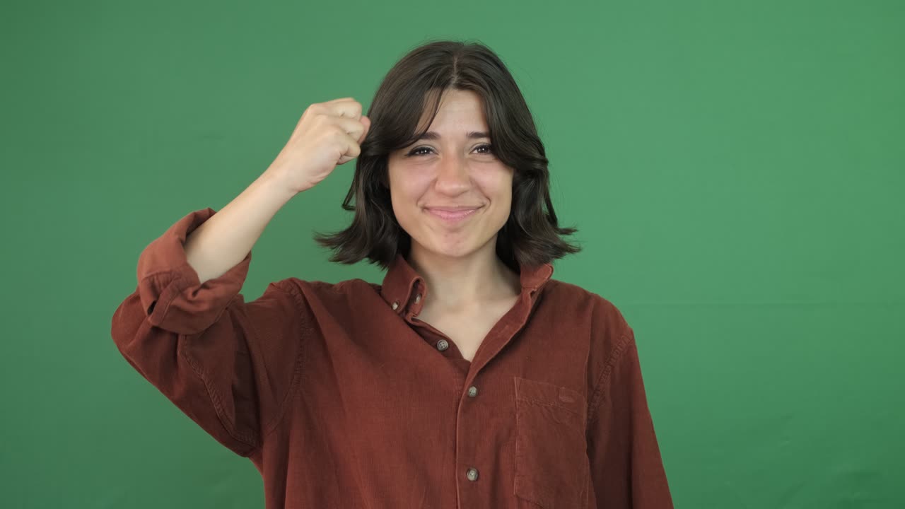 expresión facial de la mujer