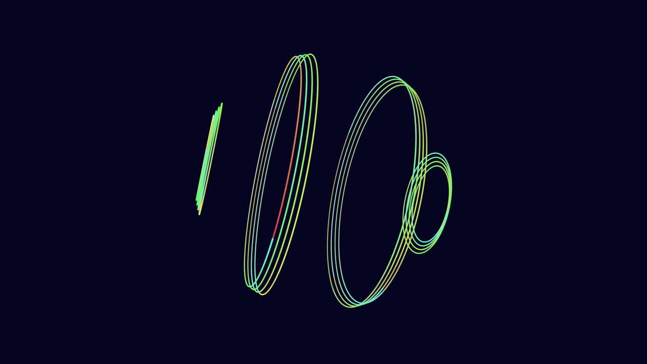 anillo de arco iris radiante con círculos de colores en un fondo oscuro