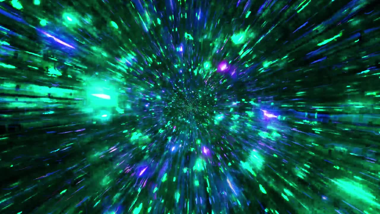 partículas que se extienden desde el centro. video de fondo con una sensación de velocidad. zona de curvatura. el internet. ai