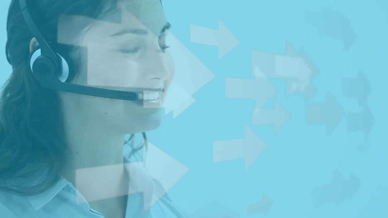 Animation of a Caucasian woman wearing a headset