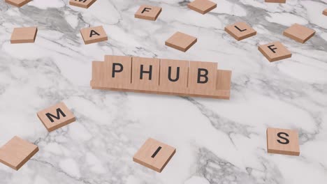 Phub-Wort-Auf-Scrabble