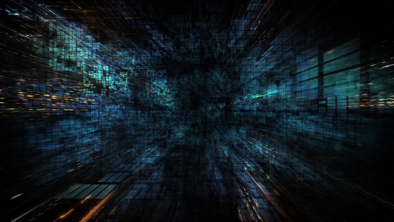 Abstract Digital Virtual Reality Matrix Technology and Vj Loop Background